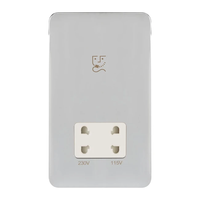 Schneider Electric Lisse Dual Voltage Shaver Socket GGbl7090wpcs Polished Chrome