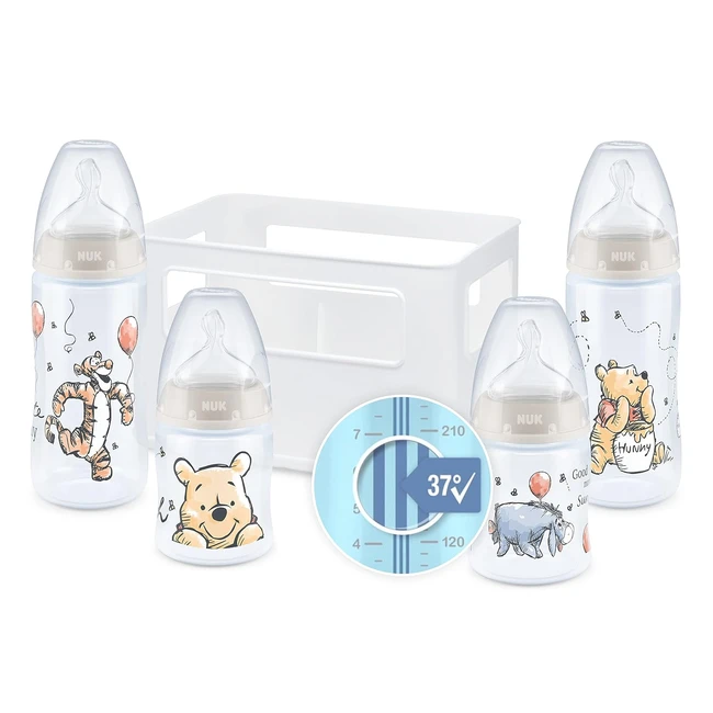 NUK First Choice Babyflaschen Starter Set 06 Monate - 4 Flaschen mit Temperature