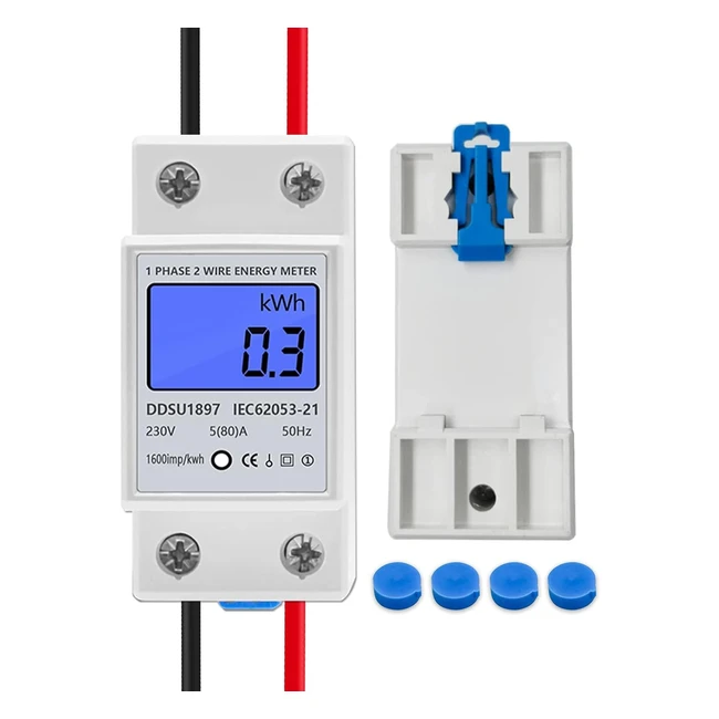 Contatore Energia Elettrica MengTech LCD230V 5-80A 1 Fase