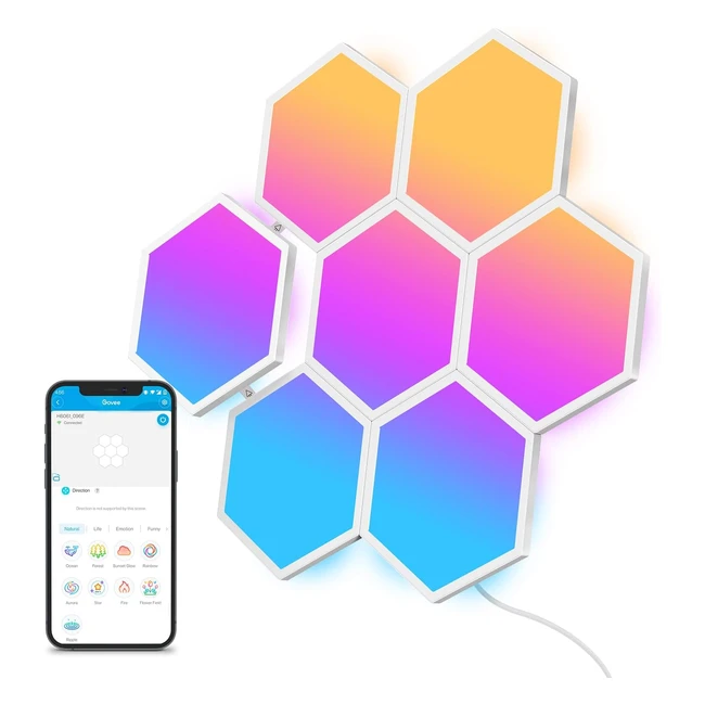 Govee Glide Hexa LED Licht Panels | RGBIC Wandleuchte | Smarte Funktion | Alexa & Google Assistant | Musik Sync | DIY Design | Gaming & Deko
