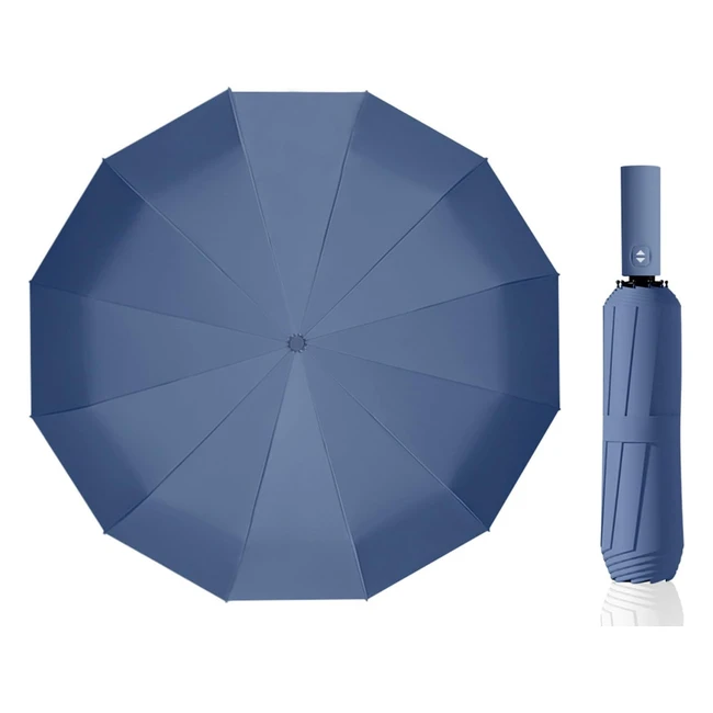 Maibar Men Umbrella Windproof Strong 24 Ribs Waterproof Folding Travel Umbrellas