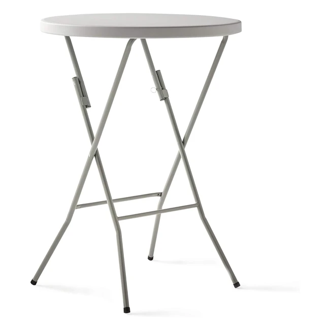 Mesa Cóctel Plegable Kitgarden R80H 80x110cm Blanco - Ideal para Camping, Jardín, Terrazas - Capacidad 24 Comensales