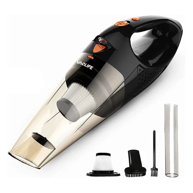 Vaclife Handheld Staubsauger kabelloser Handstaubsauger Akku Mini tragbarer wiederaufladbarer Autostaubsauger mit 2 Filtern Orange VL189