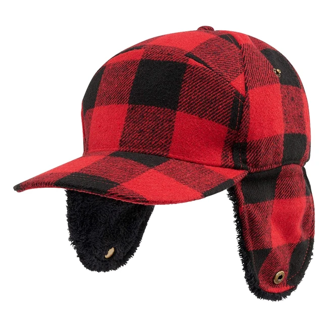 Cappello Invernale Brandit Lumberjack Unisex - Rosso Redblack - Taglia Unica