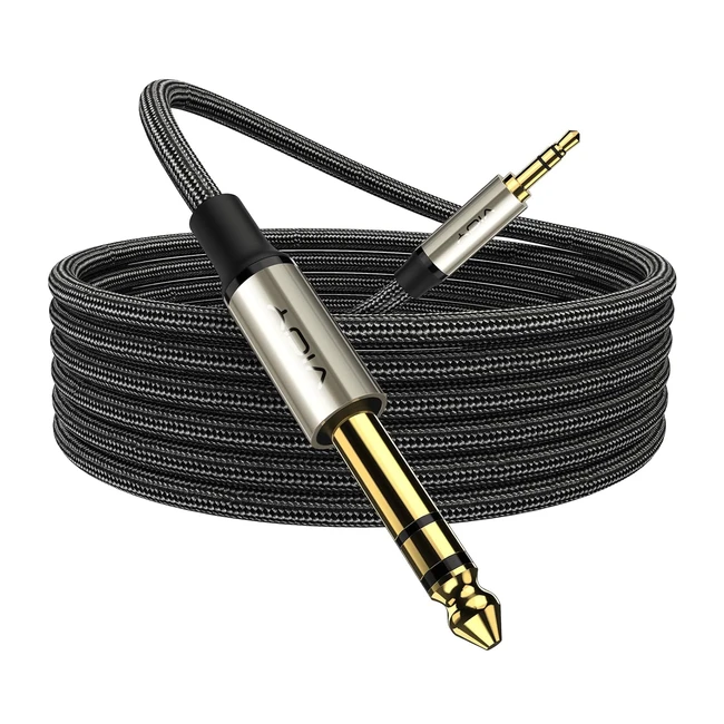 VIOY 35mm to 635mm TRS Stereo Audio Jack Cable 5m - Nylon Braid, High Quality, Universal Compatibility