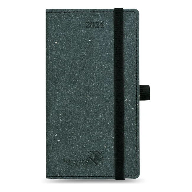 Poprun Ecofriendly Pocket 2024 Week to View Diary Slim 165 x 9 cm Hardback 24 Weekly Fully Recyclable Small Planner