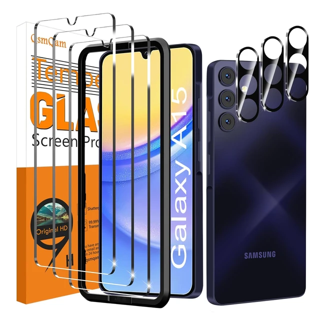 Vetro Temperato Samsung Galaxy A15 4G 5G 3 Pezzi Anti Graffio 9H