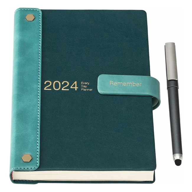 2024 Diary Planner A5 - Week to View - Pen - Inner Pocket - Green