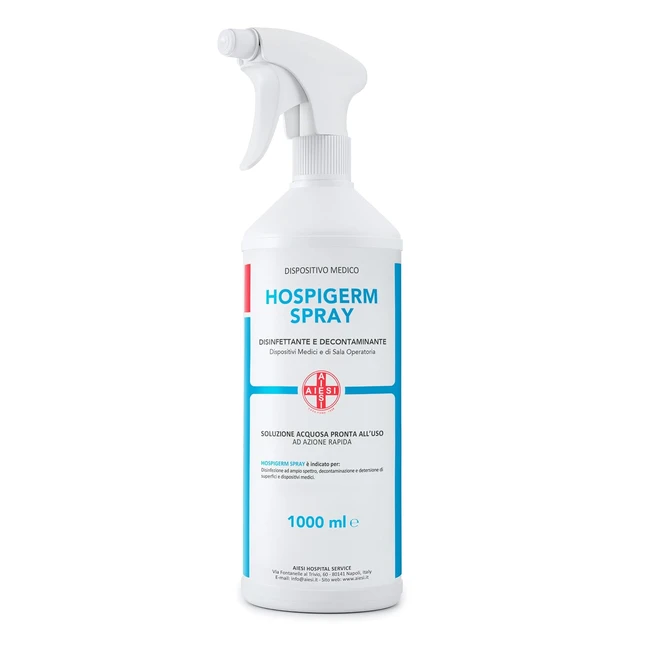 Aiesi Disinfettante Spray Pronto Uso 1L - Hospigerm Spray - Azione Rapida