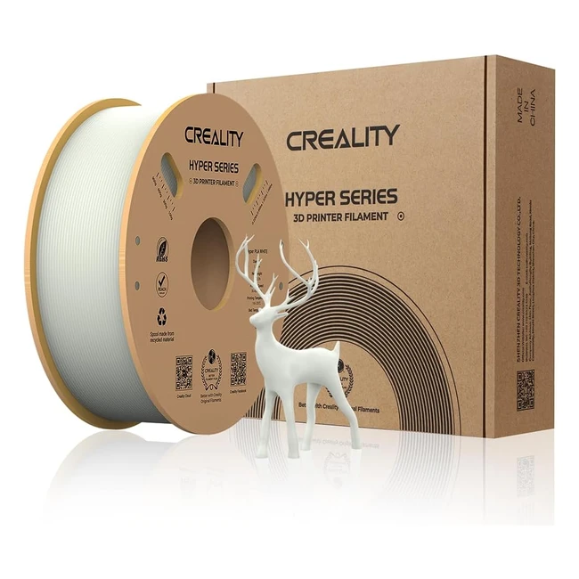 Official Hyper PLA Filament by Creality - Highspeed Printing - Durable & Resistant - Smooth Overhang - 1.75mm - White