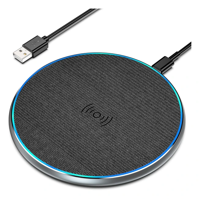 15W Wireless Charger Pad for iPhone Pro Max Samsung Galaxy S22 S21 S20 S10 S9 No