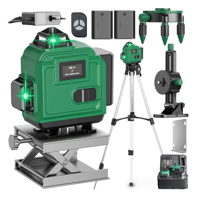 Nivel lser autonivelante 4x360 con trpode - Resistente al polvo y al agua IP