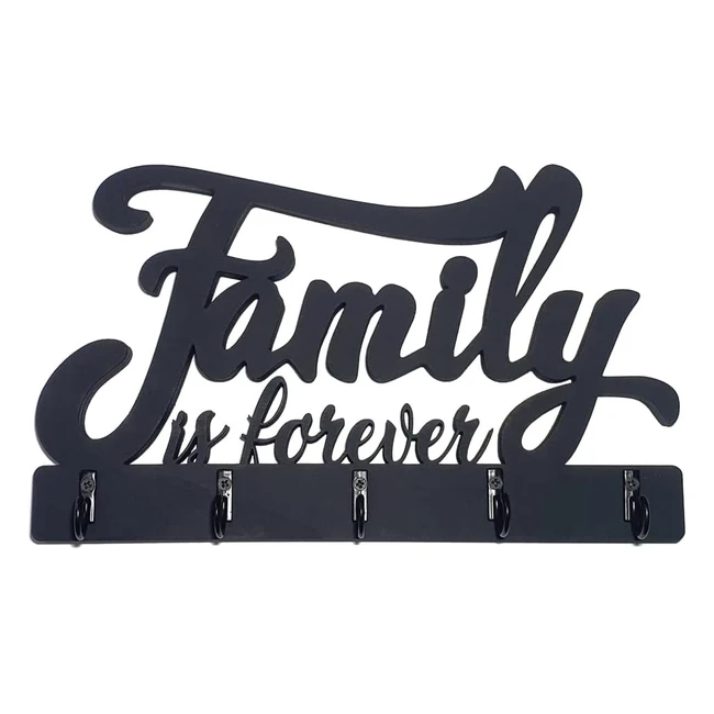 Portachiavi Stileitaliano Family is Forever - Nero - Organizza le Chiavi - Arred