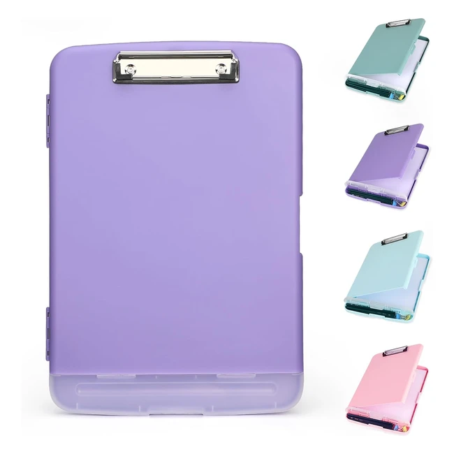 dmfly Clipboard with Storage A4 Heavy Duty Clipboards - Holds 6 Pencils & 200 Sheets - Low Profile Clip - Great for Work