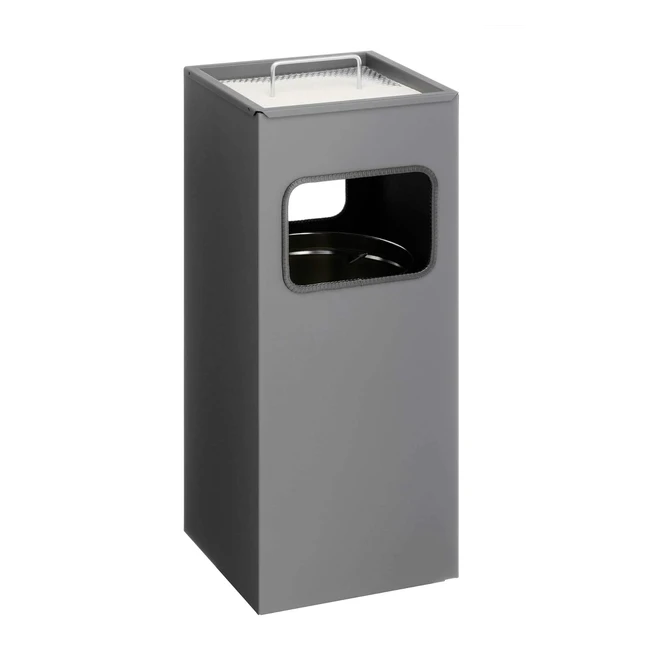 Cendrier sur pied carr en mtal 333158 avec sable anthracite - Durable