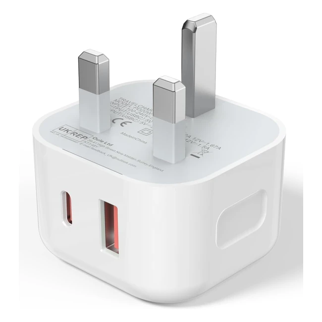 20W USB C Plug Fast Charge Adapter for iPhone iPad Samsung Pixel