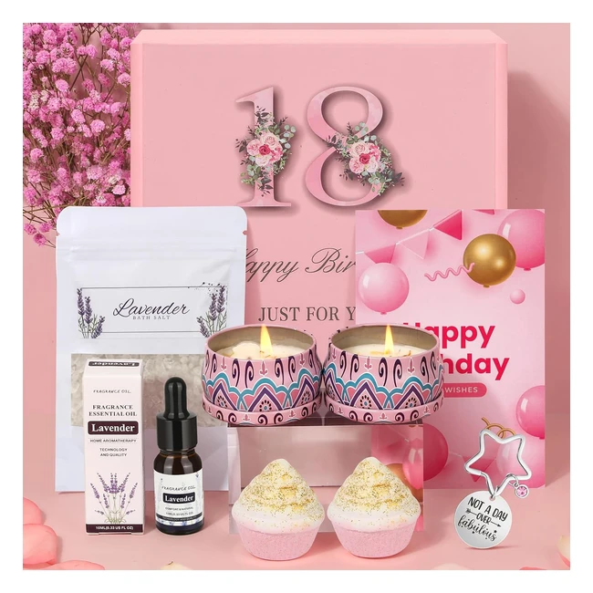 18th Birthday Gifts for Her - Pamper Gift Set - Bath Bombs & Candles - Self Care Spa Relaxation - Birthday Presents for Women
