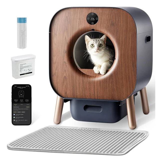 Pawbby P1 Bac à litière autonettoyant pour chat 8 kg - Certifié TUV Rheinland