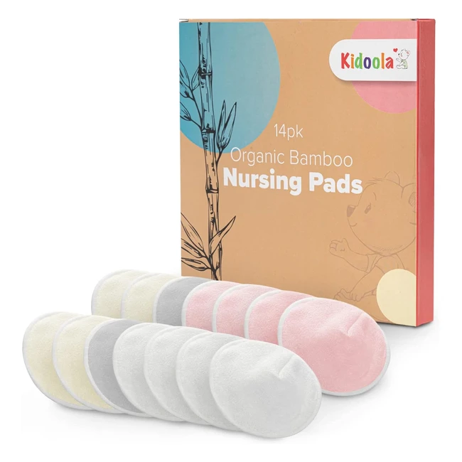 Kidoola Organic Bamboo Nursing Pads Pack of 14 - Ultraabsorbent Breastfeeding Ni