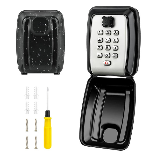 Pairier Key Safe Wall Mounted Lock Box Outdoor Waterproof Extra Large 12-Digit Combination Key Storage Box