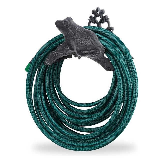 Sella Portatubo da Parete Giardino Rana Relaxdays 10022967 Hxlxp 19 x 27 x 17 cm Grigio