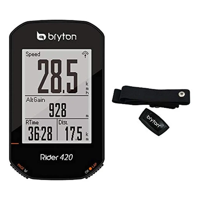 Bryton 420H Rider - Fascia Cardio - Unisex - Nero - 839x499x169 - Display LCD 23