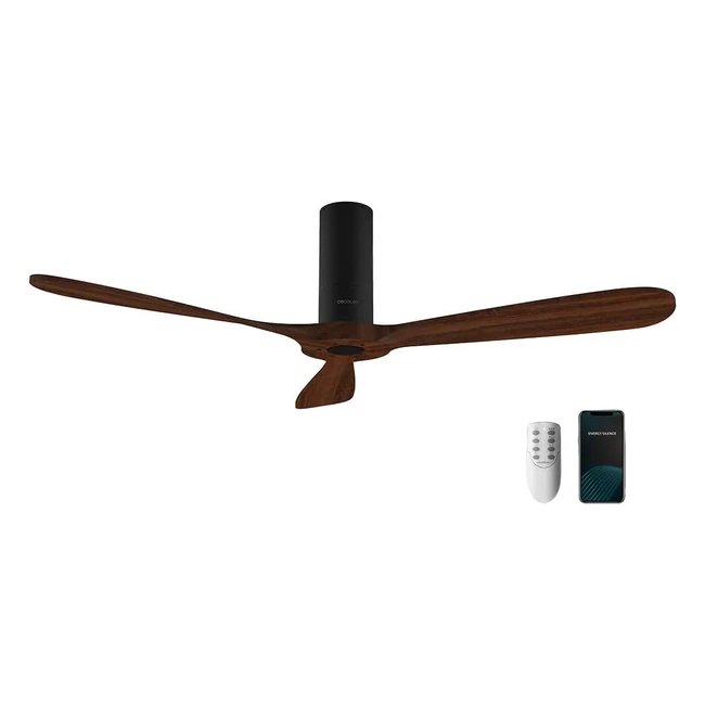 Cecotec Deckenventilator EnergySilence Aero 5500 Black Aqua Connected 40 W - Durchmesser 52 Zoll - IP44 - Timer