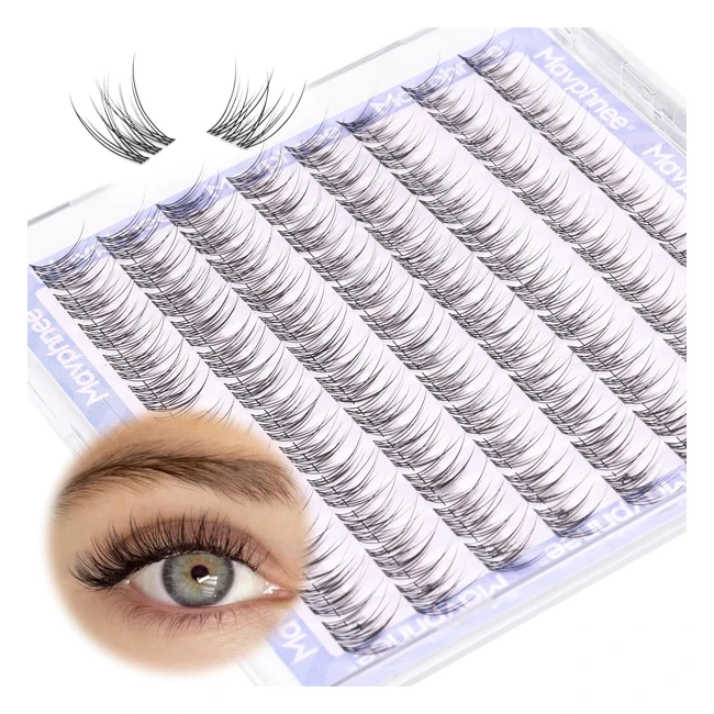 Mavphnee Natural Cluster Eyelash Extensions CC Curl Wispy Lash Individuals 96 Pc