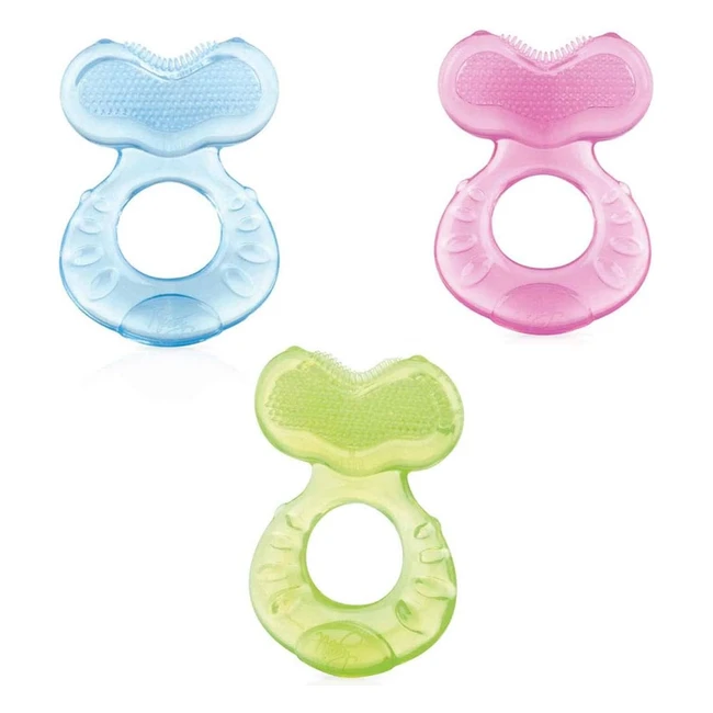 Anneau de dentition silicone 0mois Nuby - Gel dentaire naturel - Stimule le développement oral