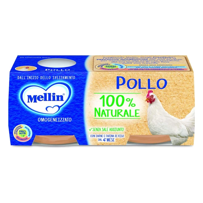 Omogeneizzato Pollo Mellin 100% Naturale - 24 Vasetti da 80g