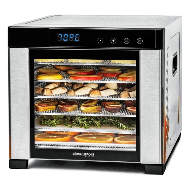Rommelsbacher Drrautomat Edelstahl Schwarz  XL Drrflche  Timer  leise