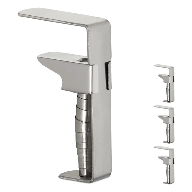 Set 4 Clip Tavolo Regolabili Spessi Acciaio Inox 54 cm Argento