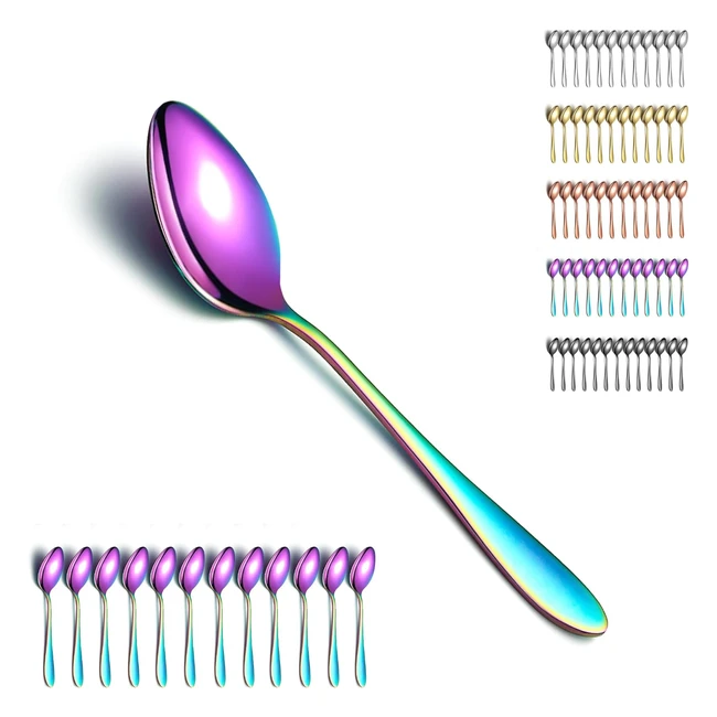 Cuillres  soupe arc-en-ciel 12pcs en acier inoxydable - Berglander 1234 - R