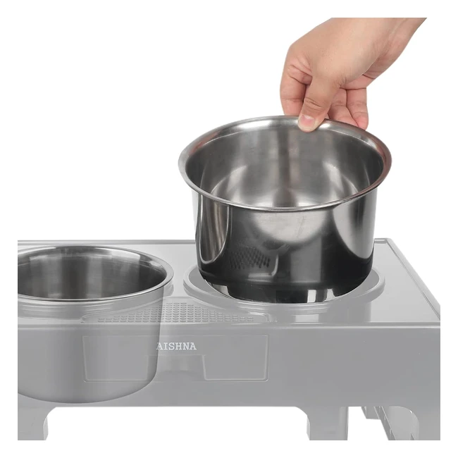Aishna Stainless Steel Dog Bowls Set of 2 - Large Capacity 6 Cups - No Spill Des