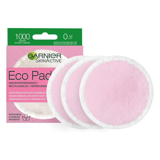 Garnier EcoPads Struccanti in Microfibra Riutilizzabili - Confezione da 3