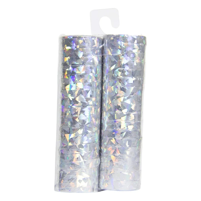 Serpentinas Hologrficas Plata 4m x 2 - FOLAT 65815 - Ideal para Fiestas