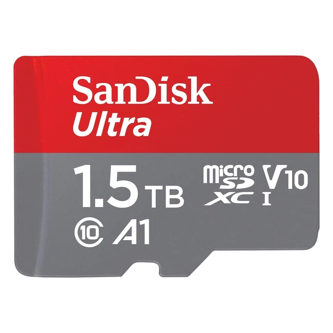 Carte Sandisk 15 To Ultra MicroSDXC UHS-I + Adaptateur SD - Jusqu'à 150 Mo/s - Classe 10 U1 - Homologuée A1