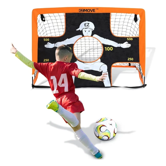 ezmove kids football goal pop up goals for garden indoor outdoor training portable soccer net included