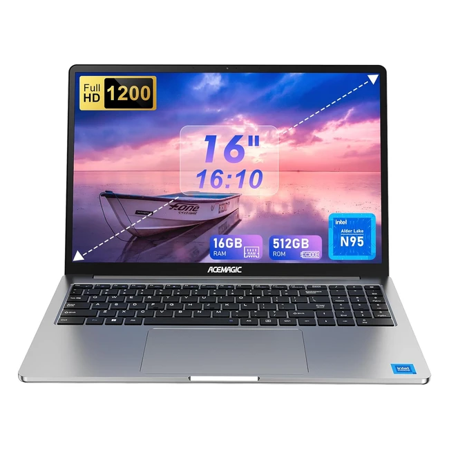 acemagic 16 inch FHD Laptop Intel Quadcore 95 Processor 16GB DDR4 512GB SSD Meta