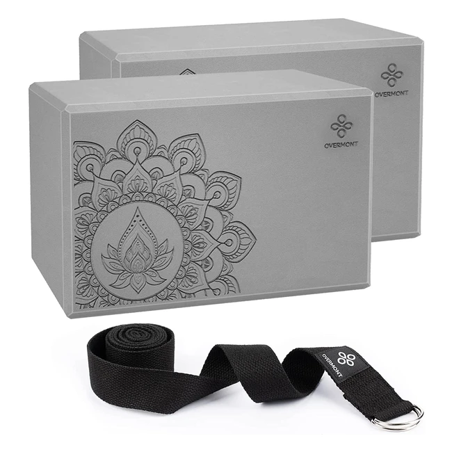 Bloques de Yoga Overmont 2 Pcs Espuma EVA 235 x 155cm Fitness Pilates Estiramiento