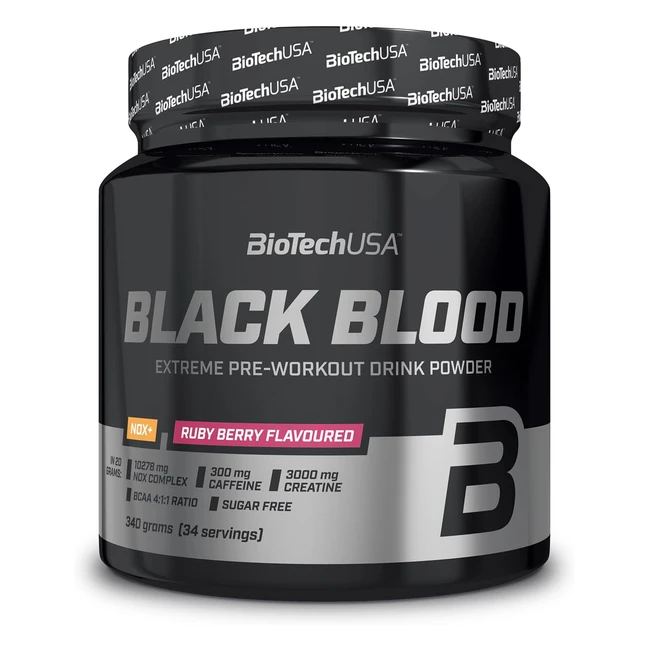 BiotechUSA Black Blood NOX Fórmula Preentrenamiento 340g - Ruby Berry