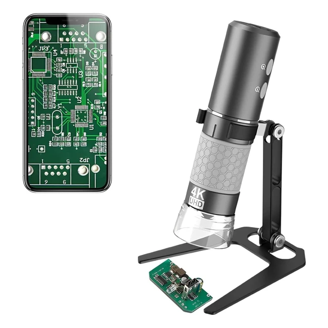 Jiusion 4K WiFi USB Digital Microscope 50-1000x Wireless Endoscope Camera 8 LEDs