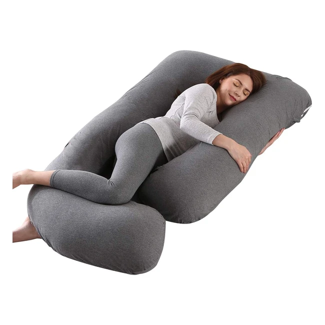 Almohada Embarazada Shanna G 2020 | Soporte Maternidad | Funda Terciopelo | Gris Negro