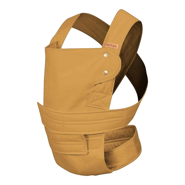 Marsupi Babytrage SM ClassicButterscotch V20 - Leicht & Kompakt - Ruckzuck Anzulegen - Kopfstutze & Sonnenschutz - Waschmaschinenfest