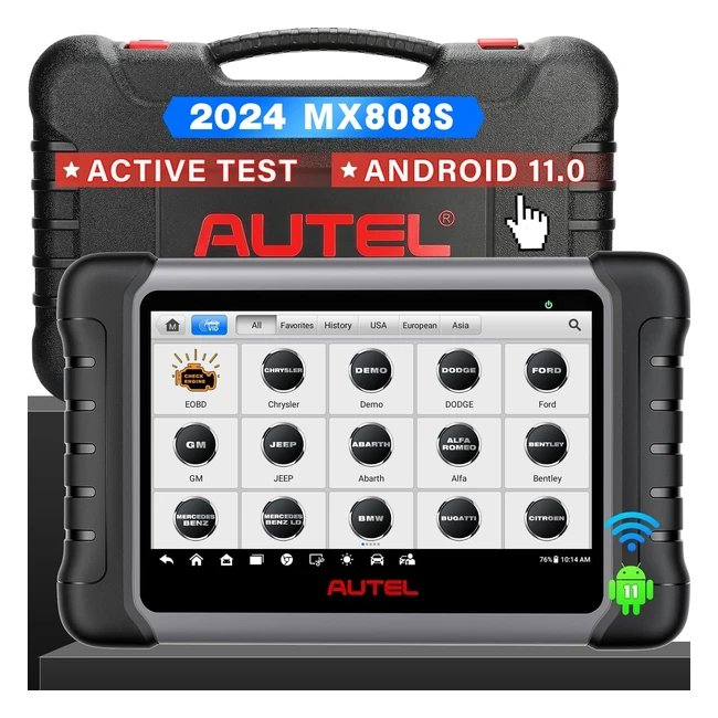 Autel MaxiCheck MX808S Android 11 2024 EU Ver Identique MaxiCom MK808S Modèle Plus Récent de MK808 MX808 Bidirectionnel Complet