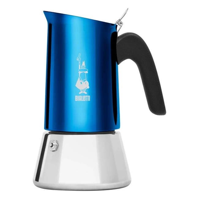 Bialetti Caffettiera New Venus Blu 6 Tazze - Anti Scottatura - Acciaio Inossidabile
