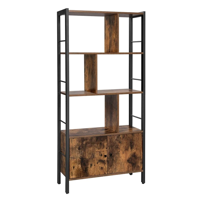 VASAGLE Bcherregal 4 Ebenen Aufbewahrungsschrank mit Tren Gro Stahlrahmen