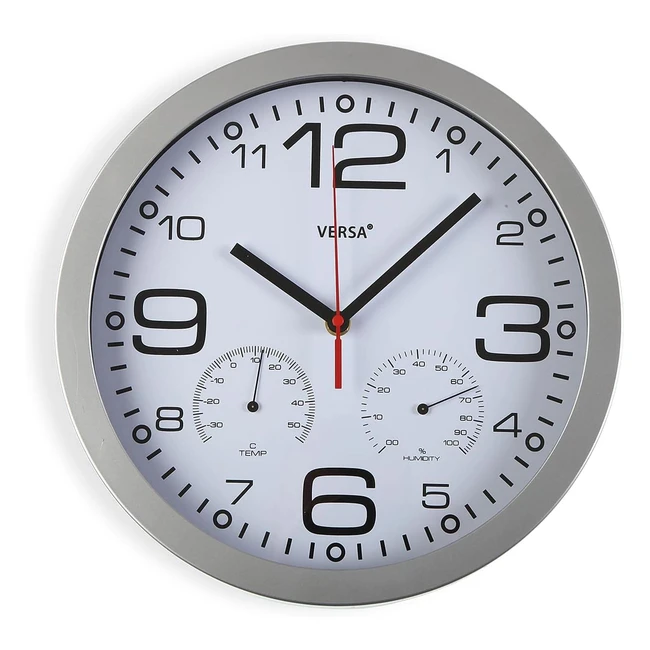 Reloj de Pared Versa Pamuk - Silencioso y Decorativo - 30x41x30 cm - Aluminio y 