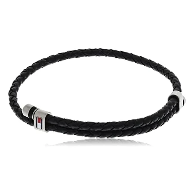 Tommy Hilfiger Bracciale Uomo Pelle Nero 2790224 - Spedizione Gratuita