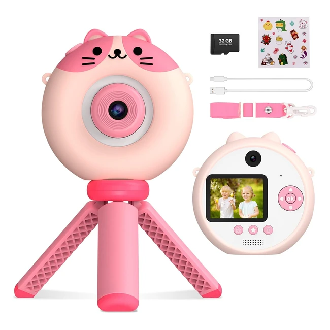 Cámara Infantil Ushining 20MP 1080P HD Video Selfie Zoom 20 Pulgadas Rosa